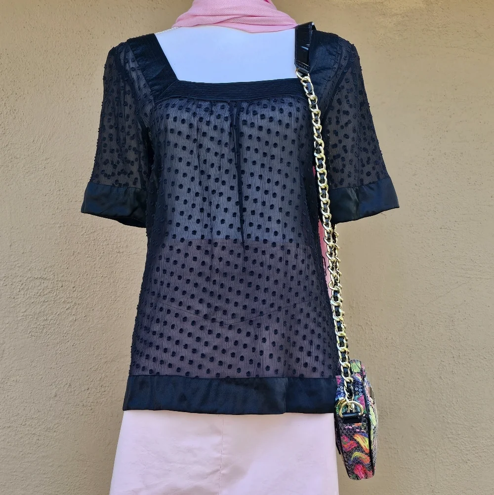 Betsy Johnson Nylon & Sequined Crossbody Faux Leather Purse